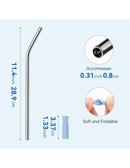 Popotes de Acero Inoxidable Prurex 30oz con Puntas de Silicona