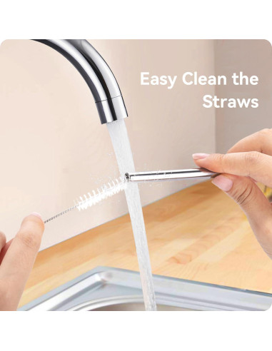 Popotes de Acero Inoxidable Prurex 30oz con Puntas de Silicona