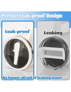 Tapa de repuesto con popote Alstbuti para vaso 40 oz Crema 2