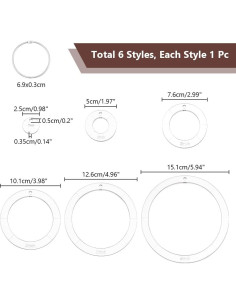 Plantillas Acrílicas Circulares NBEADS 6 Pcs para Acolchado 2