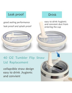 2 Tapas Plegables Reemplazo JIZHOUYAO para Vaso Stanley 40 oz 2