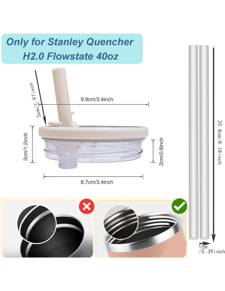 2 Tapas Plegables Reemplazo JIZHOUYAO para Vaso Stanley 40 oz