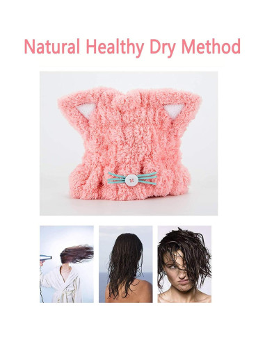 Toalla de Microfibra para Cabello Mdoahny - Gato Azul y Rosa