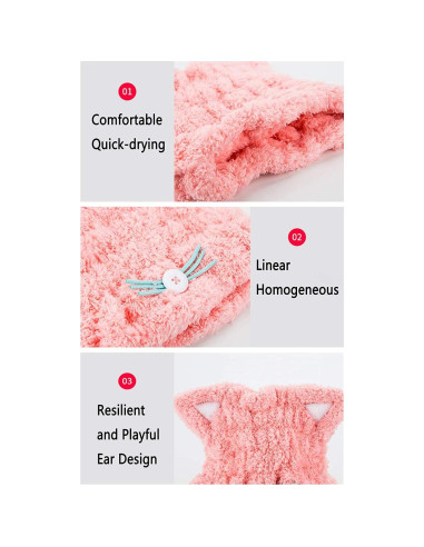 Toalla de Microfibra para Cabello Mdoahny - Gato Azul y Rosa
