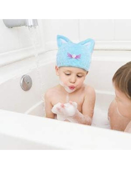 Toalla de Microfibra para Cabello Mdoahny - Gato Azul y Rosa