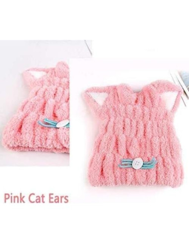 Toalla de Microfibra para Cabello Mdoahny - Gato Azul y Rosa