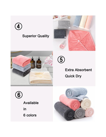 Toalla de Microfibra Lumimi 6 Piezas Secado Rápido 25x65cm