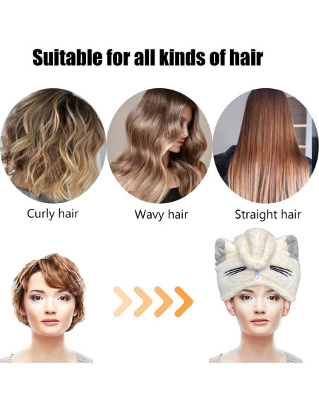 Toalla de Cabello Microfibra SISITEN Azul y Rosa 65x25cm