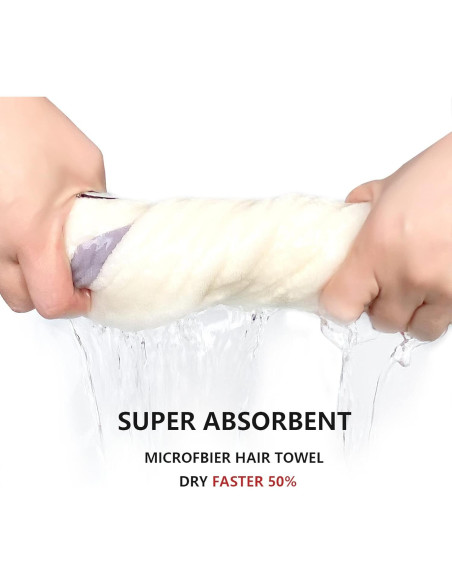 Toalla de Cabello Microfibra SISITEN Azul y Rosa 65x25cm