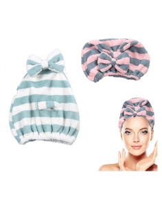 Gorro de toalla de microfibra SHxxyljh para cabello - 2 unidades