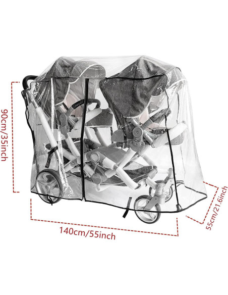 Cubierta de Lluvia Universal para Cochecito Doble A02-BIG