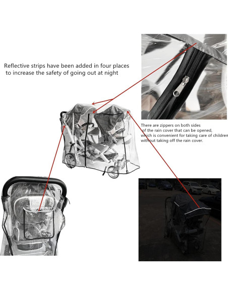 Cubierta de Lluvia Universal para Cochecito Doble A02-BIG