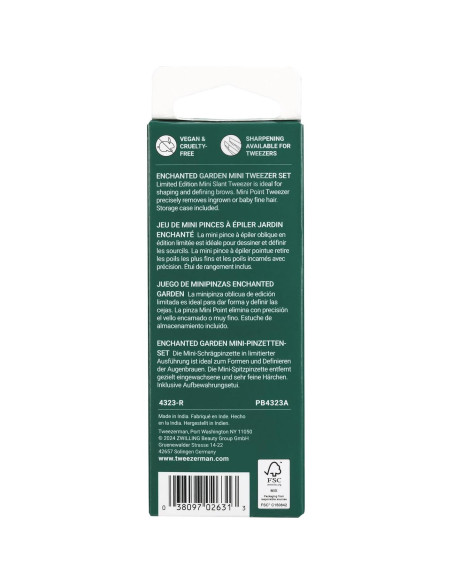 Juego de Mini Pinzas Tweezerman Enchanted Garden - Cejas