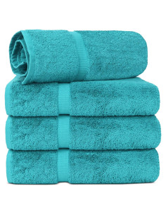 Toallas de Baño Extra Grandes Chakir 100% Algodón Aqua Set de 4