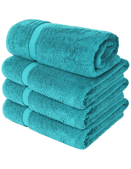 Toallas de Baño Extra Grandes Chakir 100% Algodón Aqua Set de 4