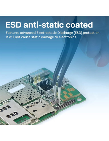 Juego de 10 Pinzas de Precisión ESD MMOBIEL con Estuche