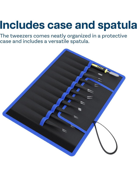 Juego de 10 Pinzas de Precisión ESD MMOBIEL con Estuche