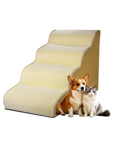 Escalera para Perros Malomatt 4 Pasos Beige 50cm Antideslizante