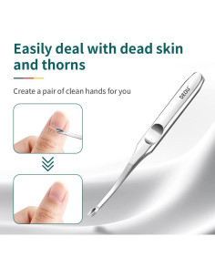 Empujador de Cutículas DEOU Acero Inoxidable Profesional 11.5cm 2