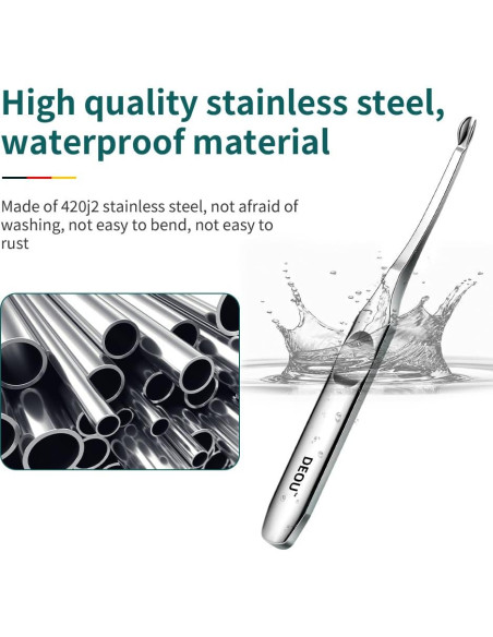 Empujador de Cutículas DEOU Acero Inoxidable Profesional 11.5cm