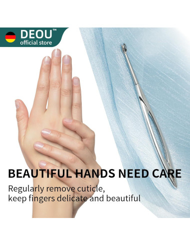 Removedor de Cutículas DEOU de Acero Inoxidable Profesional
