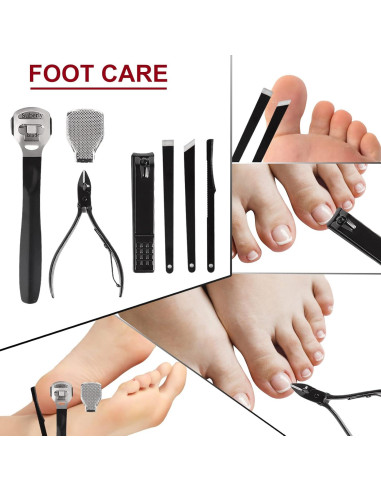 Kit de Manicura y Pedicura 18 en 1 BENLEEDUO Acero Inoxidable