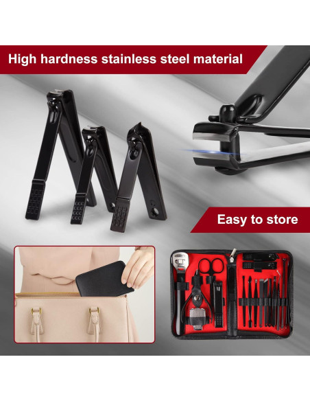 Kit de Manicura y Pedicura 18 en 1 BENLEEDUO Acero Inoxidable