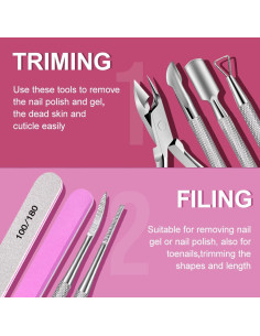 Kit de Manicura y Pedicura TsMADDTs 13PCS Rosa 2