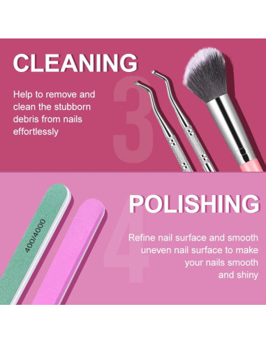 Kit de Manicura y Pedicura TsMADDTs 13PCS Rosa