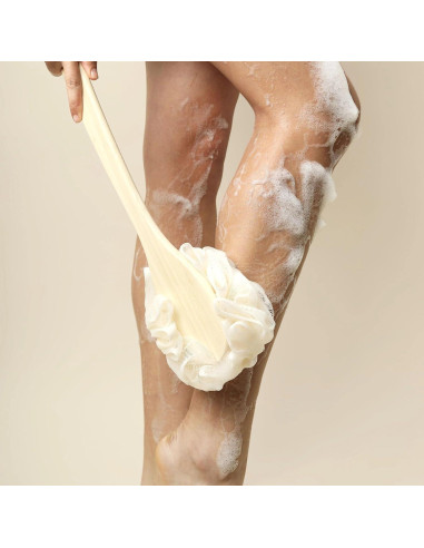 Cepillo de Baño EcoPouf EcoTools - 2 Unidades, Mango Largo, Ecológico