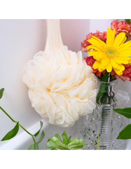 Cepillo de Baño EcoPouf EcoTools - 2 Unidades, Mango Largo, Ecológico