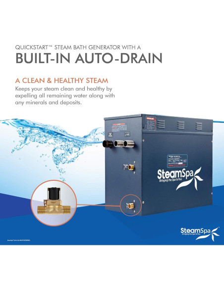 Generador de Vapor SteamSpa 12kW con Control Táctil y Drenaje Automático