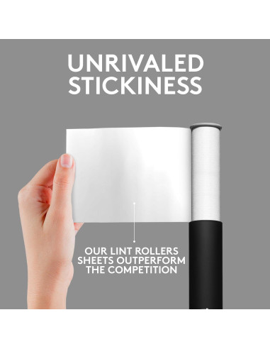 Rodillo Quitapelusas Mini Flint Negro 90 Hojas Extra Pegajosas