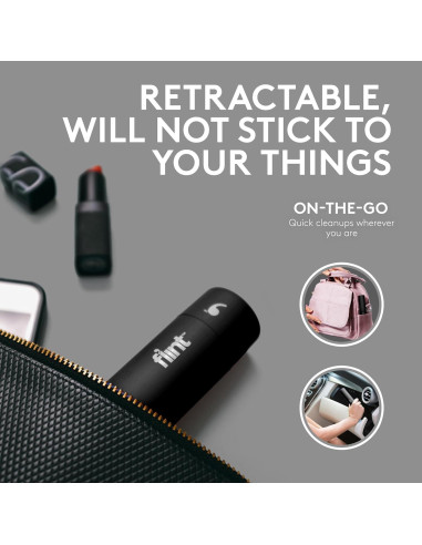 Rodillo Quitapelusas Mini Flint Negro 90 Hojas Extra Pegajosas