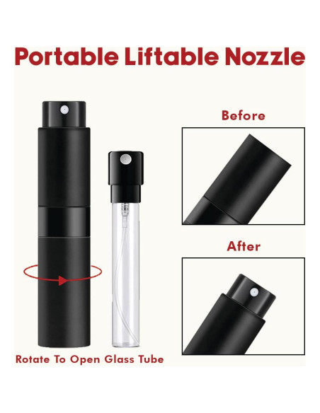 Atomizador de Perfume Recargable Ruzar 8ml - Paquete de 5