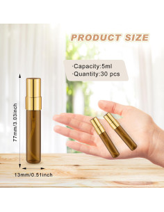 Paquete de 30 Botellas de Spray de Vidrio 5ml Glasstore Ámbar 2