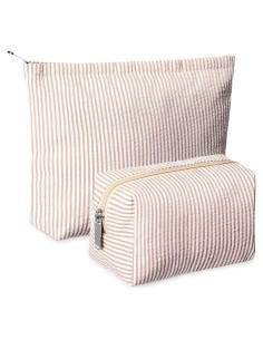 Juego de 2 Neceseres de Maquillaje Huhumy Caqui 25.4x17cm