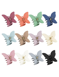 12 Clips de Pelo Mariposa Antideslizantes Messen 6.8 cm