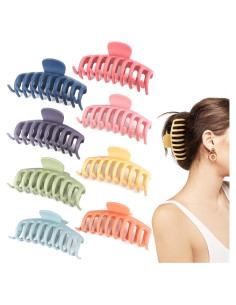 Pinzas de Pelo Grandes Beauty.H.C - 8 Colores, Antideslizantes