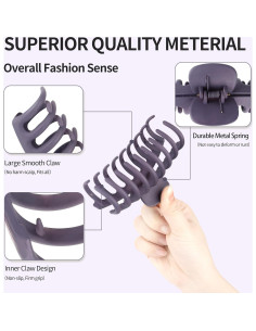 Pinzas de Pelo Grandes Beauty.H.C - 8 Colores, Antideslizantes 2