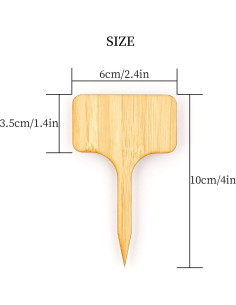 Etiquetas de Plantas de Bambú AIEX - 30 Pcs 10x6 cm 2