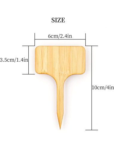 Etiquetas de Plantas de Bambú AIEX - 30 Pcs 10x6 cm