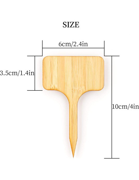 Etiquetas de Plantas de Bambú AIEX - 30 Pcs 10x6 cm