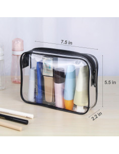 Bolsa de Aseo Aprobada por TSA Wedama 2 Paquete Negro 19.1x14 cm 2