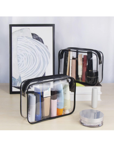 Bolsa de Aseo Aprobada por TSA Wedama 2 Paquete Negro 19.1x14 cm