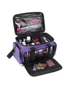 Bolsa de Maquillaje Grande BAFASO Púrpura con Divisores