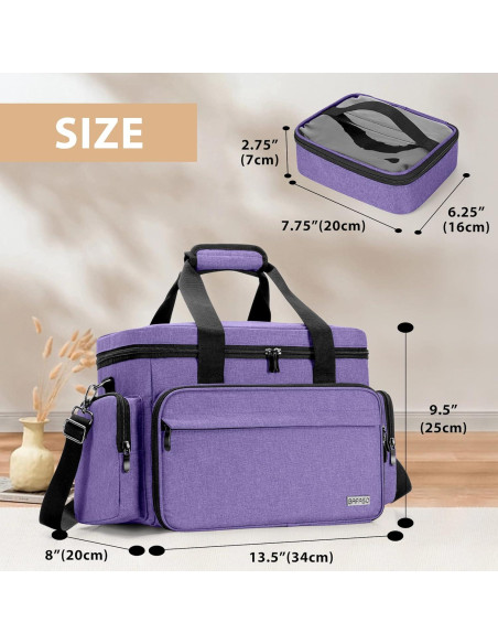 Bolsa de Maquillaje Grande BAFASO Púrpura con Divisores