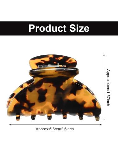 Clips de Garra Medianos WILLBOND 6 Piezas 6.5 cm Estilo Francés