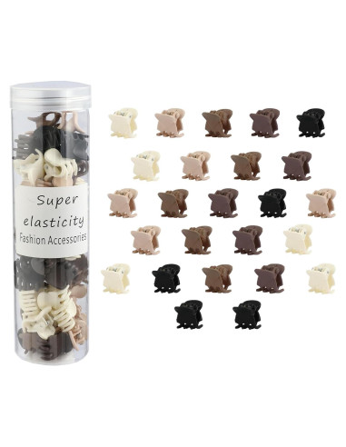 50 Clips de Garra Mate Kasmena para Cabello Fino - Color Neutro