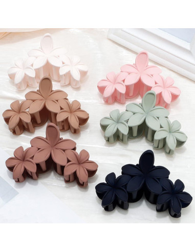 Clips de Pelo con Flor Ahoney - 6 Piezas Antideslizantes
